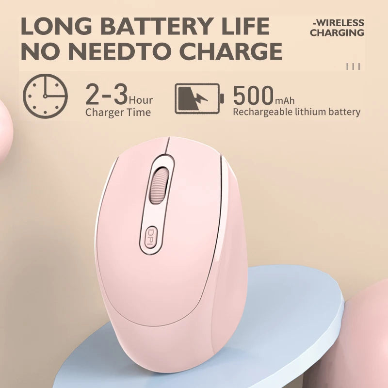 Ratón inalámbrico recargable compatible con Bluetooth, ratón óptico de 2,4G con USB RGB de 1600DPI para ordenador, portátil, PC, silencioso