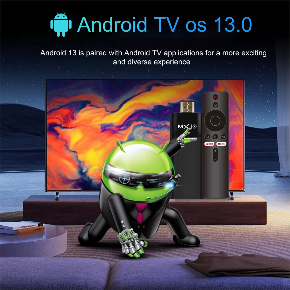 Directamente de fábrica MX10-F3 TV Stick 4K Android 11 Allwinner H313 2.4G y 5G Wifi 2GB 16GB tv box fire tv stick 4k