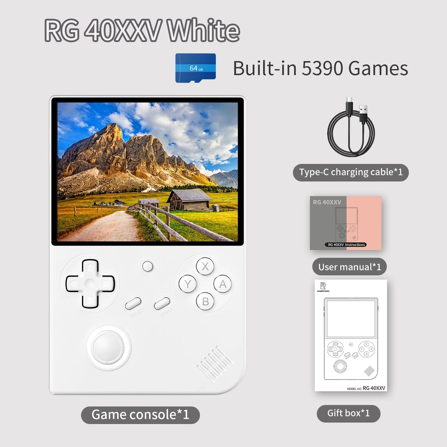 ANBERNIC-consola de juegos portátil RG40XXV, pantalla IPS de 4 pulgadas, Joystick RGB, reproductor de vídeo E-book, compatible con transmisión WIFI, salida HDMI