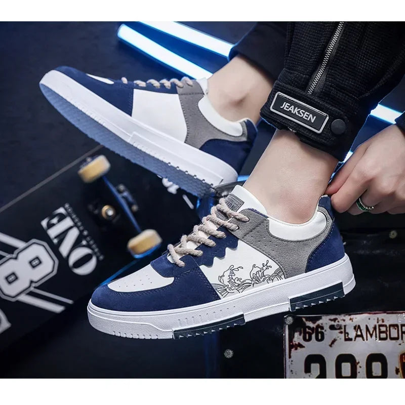 Zapatillas de deporte para Hombre, zapatos planos para estudiantes, Zapatillas transpirables con cordones a la moda, Zapatillas cómodas para Hombre, zapatos para correr, Zapatillas para Hombre