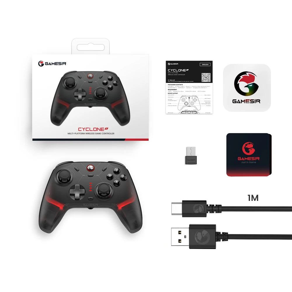 Controlador inalámbrico GameSir Cyclone 2 para Nintendo Switch 2 / iPhone / Android, Gamepad Bluetooth con disparadores de efecto Hall