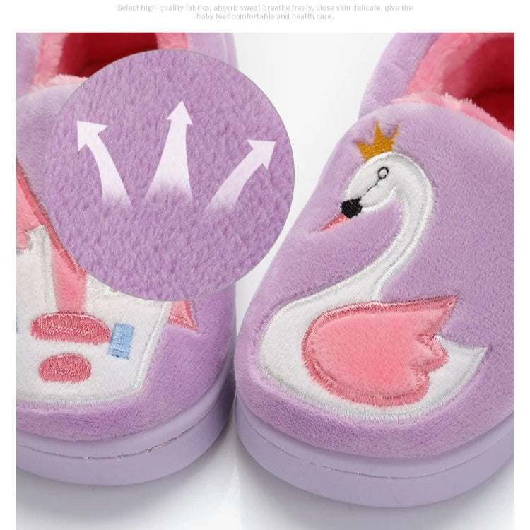 Zapatos cálidos de invierno para niños con bordado de dibujos animados, zapatos de algodón con estampado de coche para niños y niñas, zapatos de interior para el hogar
