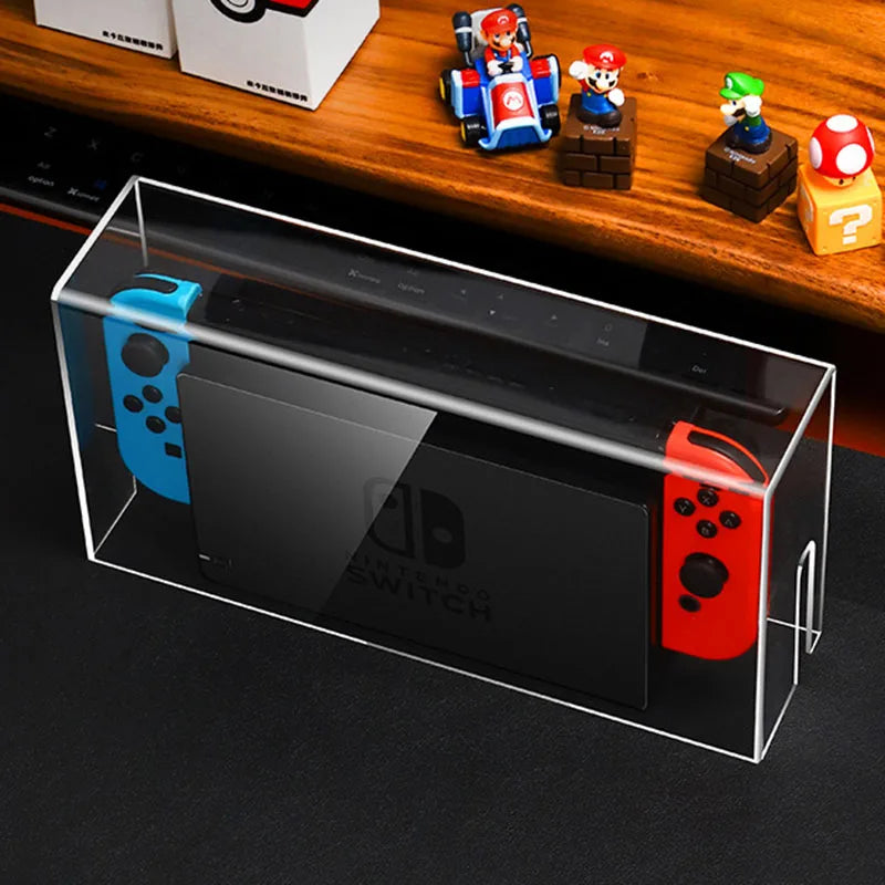 Caja de exhibición, cubierta antipolvo para Nintendo Switch NS, consola de juegos, funda protectora, cubiertas duras acrílicas, accesorios Oled para interruptor