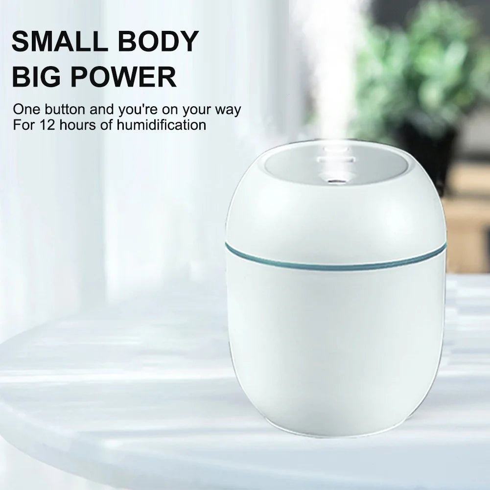 Mini humidificador de aire USB, difusor de aceites esenciales para el hogar y el coche, generador de niebla silencioso ultrasónico con lámpara LED de Color