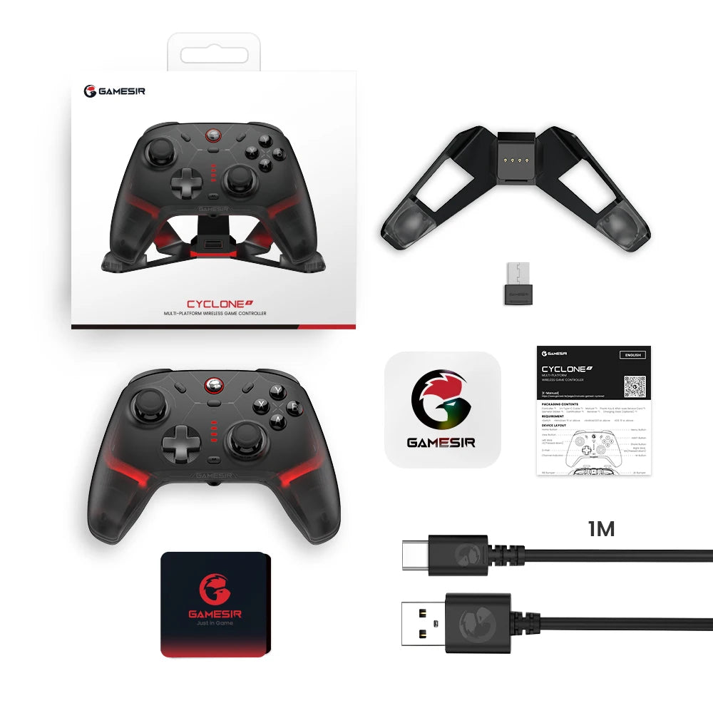 Controlador inalámbrico GameSir Cyclone 2 para Nintendo Switch 2 / iPhone / Android, Gamepad Bluetooth con disparadores de efecto Hall