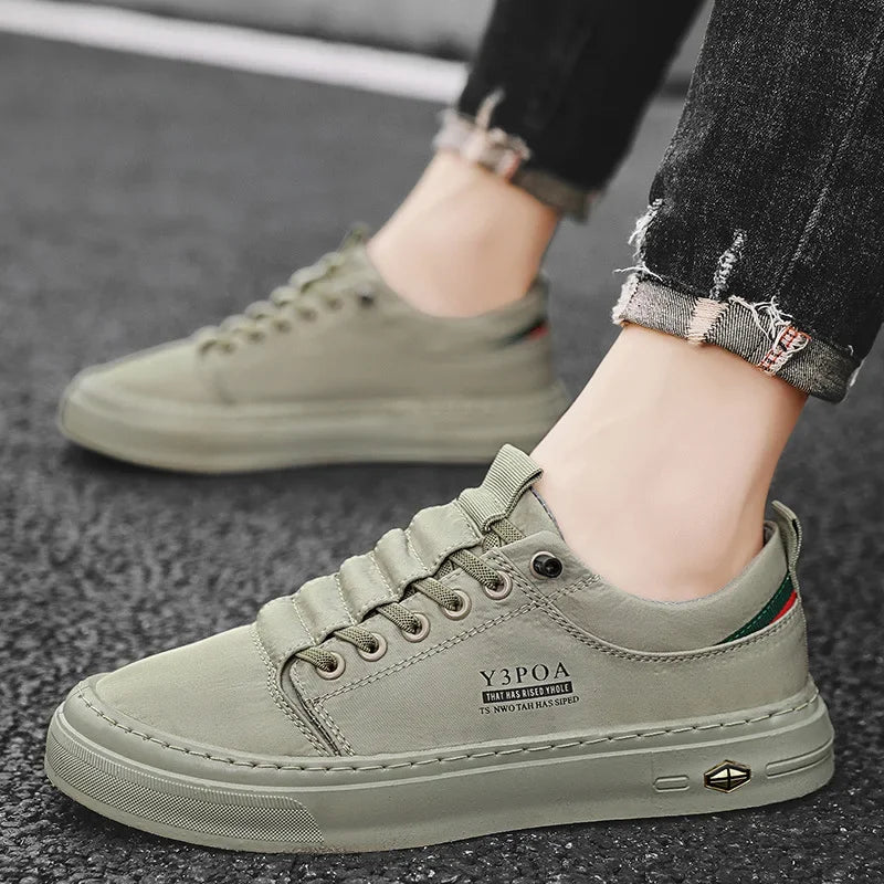 Zapatos informales verdes, zapatillas de deporte para hombre, zapatos de lona para exteriores para hombre, zapatos para caminar, calzado cómodo de diseñador para Hombre, Tenis para Hombres