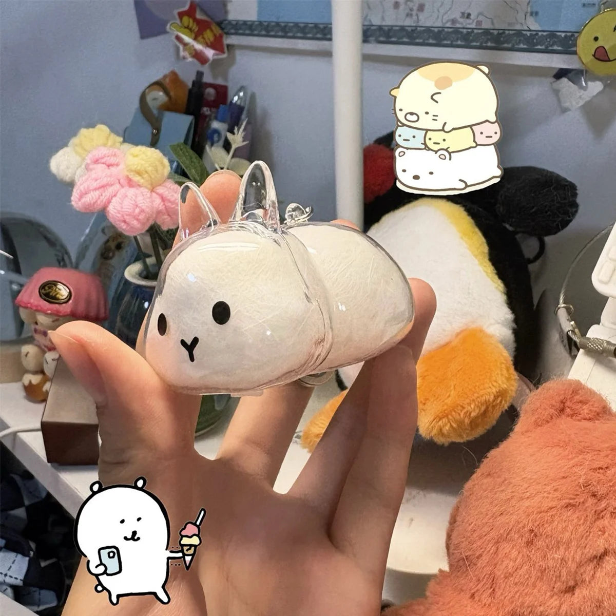 Botella de recuerdo de pelo de conejo transparente, cápsula de almacenamiento de pelo de mascota, llavero, regalo pensativo para amantes y propietarios de conejos