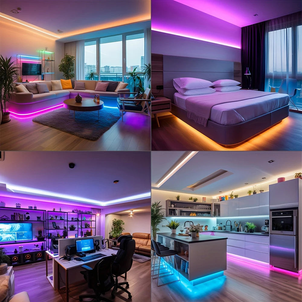 Tira de luces LED de 10m, 20m, 30m, sincronización de música, cinta de luces Led RGB para habitación, decoración de fiesta en casa, retroiluminación de TV, cinta Felxible
