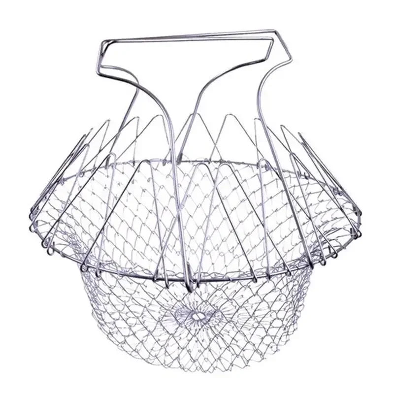Cesta plegable para Chef francés, cesta mágica, cesta de malla, red coladora, 1 ud.