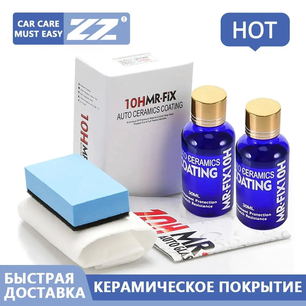 2 uds 30ml 10H antiarañazos revestimiento de vidrio cerámico para automóvil pintura hidrofóbica líquida cuidado esmalte recubrimiento súper detallado para estilo de coche