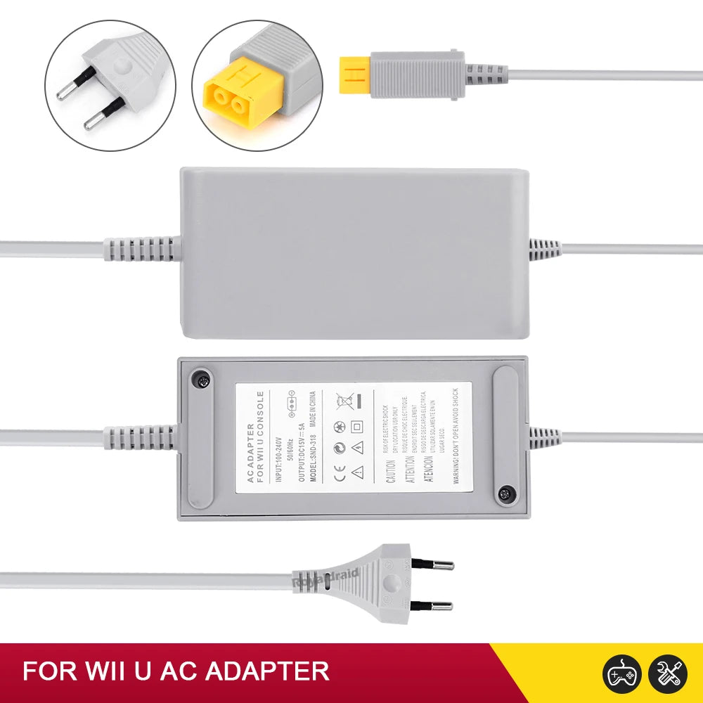 Nuevo para Nintendo Wii U WiiU juego Consol adaptador 100-240V 15V 5A fuente de alimentación de pared para el hogar adaptador de cargador de CA enchufe UE EE. UU. de alta calidad