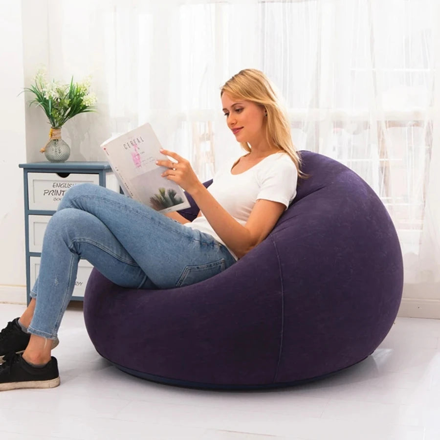 Sofá inflable perezoso grande, sillas, tumbona de PVC, asiento, puf, sofá, Tatami, suministro para sala de estar, Camping al aire libre