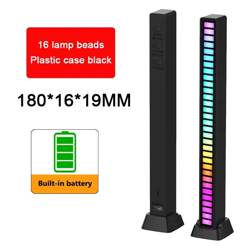 Tira de luces LED RGB, Control de sonido y música, lámpara ambiental de ritmo, luces nocturnas de ambiente para Bar, coche, habitación, TV, decoración para juegos