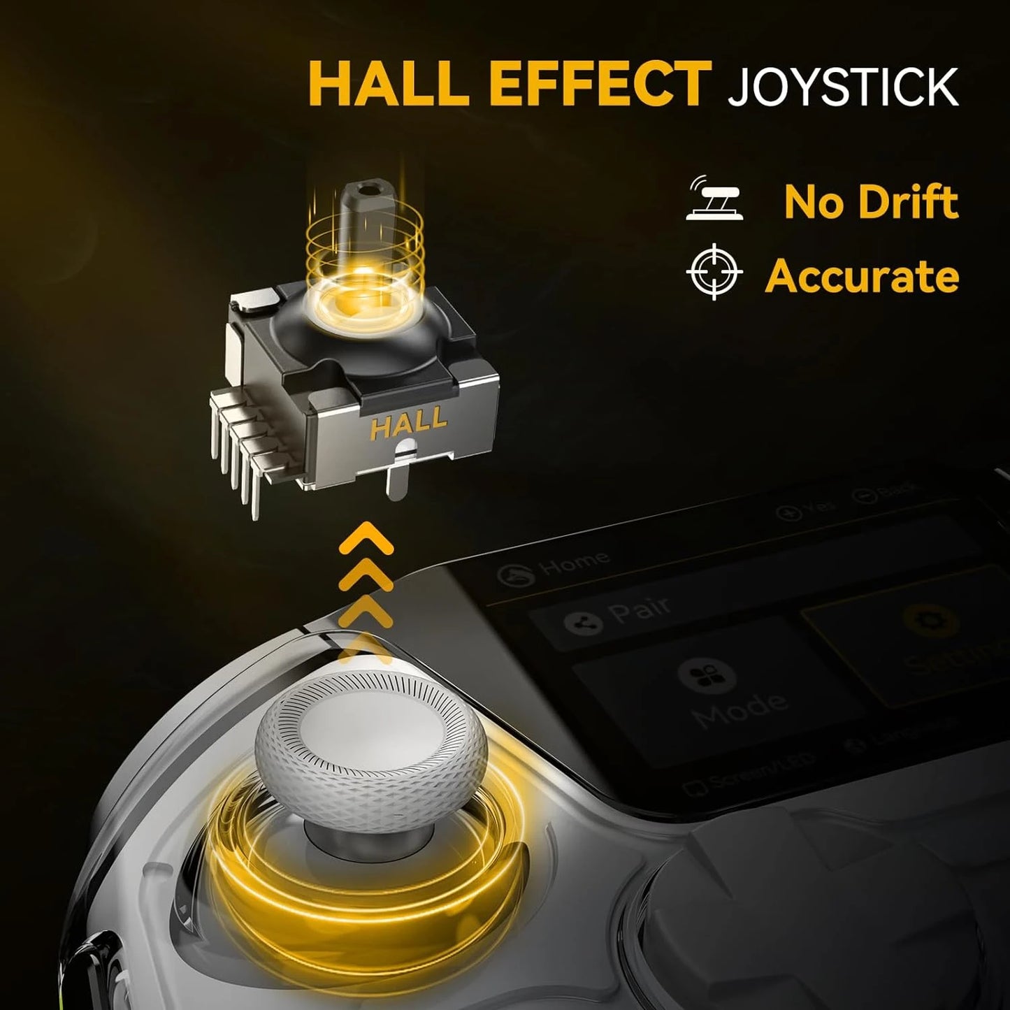 Controlador de juegos inalámbrico con pantalla interactiva para Switch/PC/iOS/Android, palo de efecto Hall, luz RGB de 1800mAh con base de carga