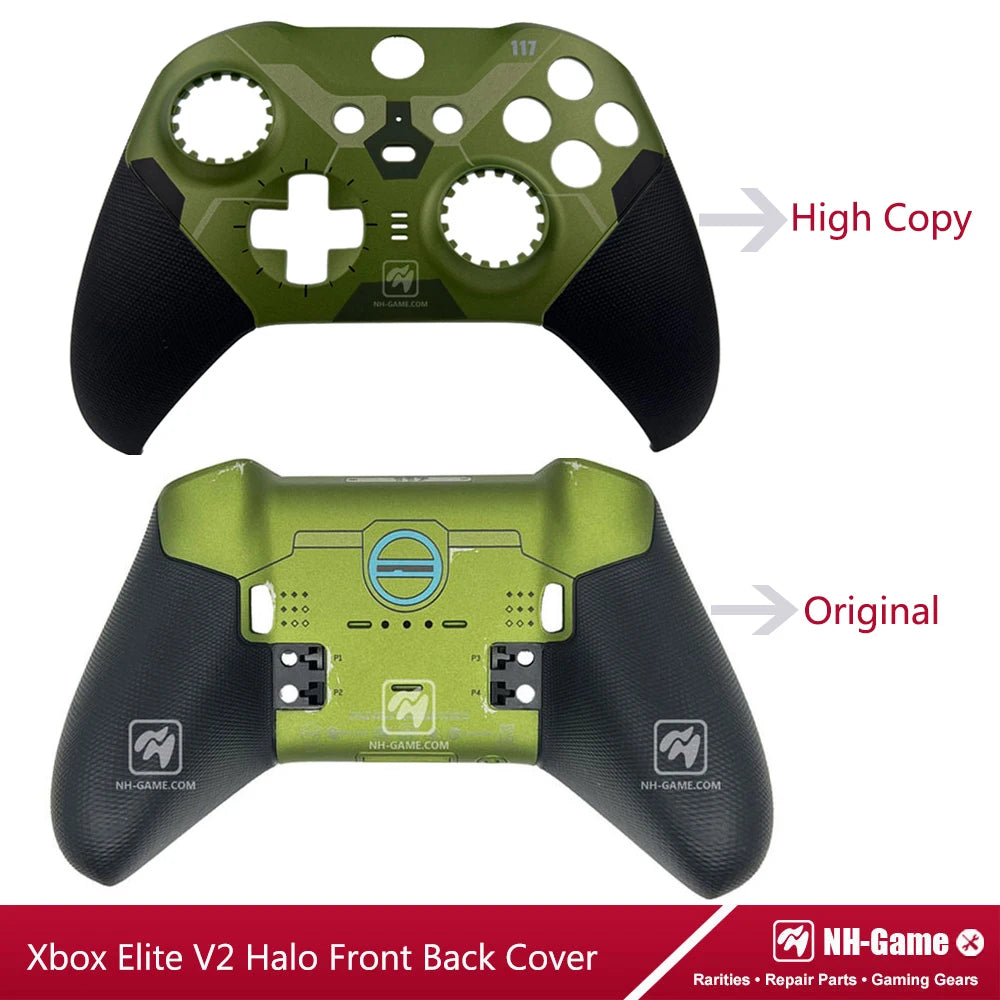 Kit de carcasa de repuesto para controlador Xbox Elite Series 2, funda frontal trasera LB RB, empuñaduras de botón de parachoques, bolsa de transporte
