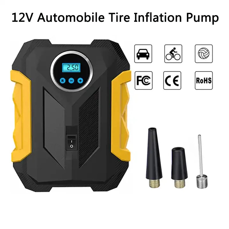 Bomba de compresor de neumáticos de aire portátil para coche, lámpara de luz LED Digital, Inflador de neumáticos, bomba de compresión, compresor para motocicleta