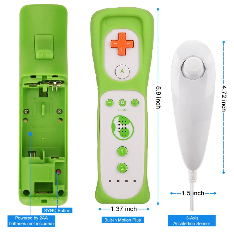 Controlador para mando a distancia Wii, Control de movimiento más incorporado para consola Wii/Wii U, inalámbrico, 1 Uds./2 uds.
