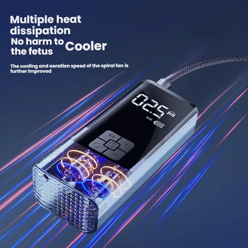 Compresor de aire montado en el coche, inflador de neumáticos de coche con pantalla digital, bomba de neumáticos portátil de 12V, reparación inteligente de neumáticos y inflado