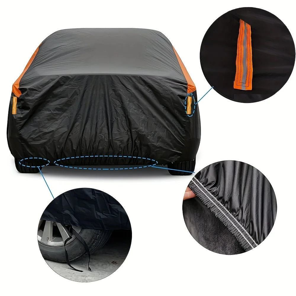 Cubiertas de coche impermeables para exteriores, protección contra el sol, la lluvia y la nieve, cubierta UV para coche, cubiertas protectoras completas universales para SUV/sedán 190T
