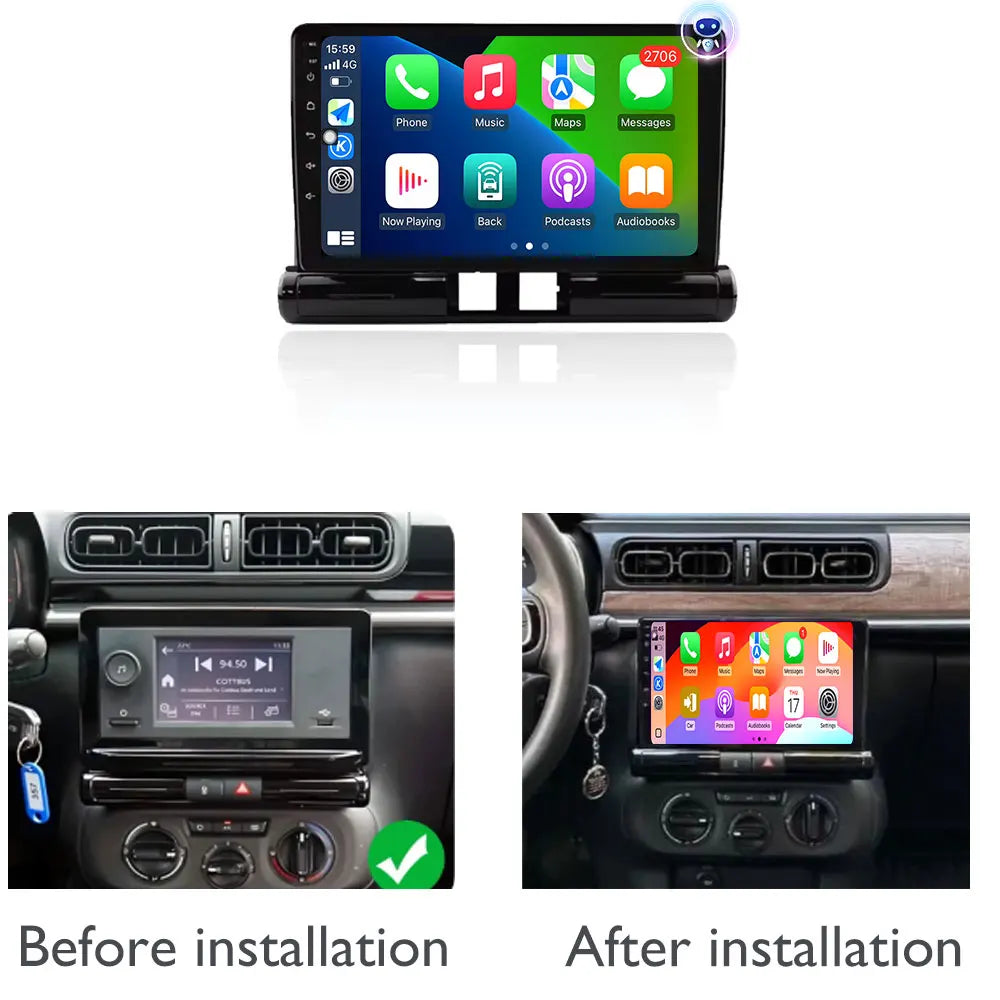 Android Auto radio de coche para Citroen C3/C3 aircross 2017-2023 C4/C4 Aircross reproductor multimedia 4G Autoradio GPS estéreo Carplay