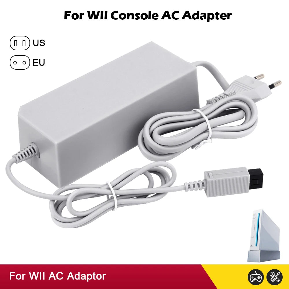Nuevo adaptador de corriente alterna con enchufe UE EE. UU. para consola Nintendo WII, cargador de Cable de carga 100-240V DC 12V/3.7A, fuente de alimentación para consola Wii