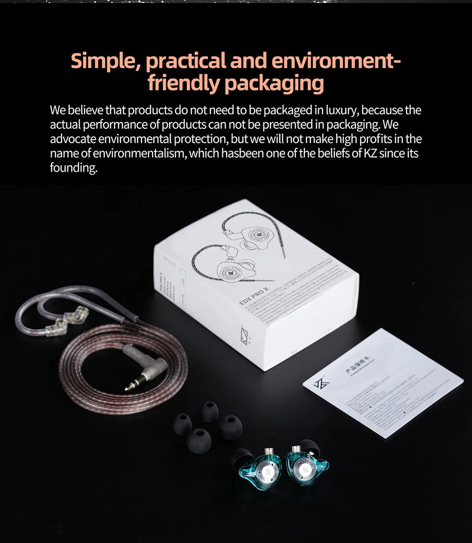 KZ EDX PRO X auriculares intrauditivos dinámicos HIFI Bass Music auriculares deportivos con cancelación de ruido ZSN ZST ZS10 pro x C12 CRA