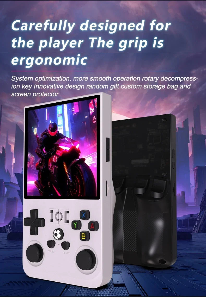 Consola R36 Max, reproductores de juegos portátiles, pantalla IPS de 4 pulgadas, consola de código abierto, reproductor de vídeo de bolsillo Retro, 64G/128G, más de hasta 22000 juegos