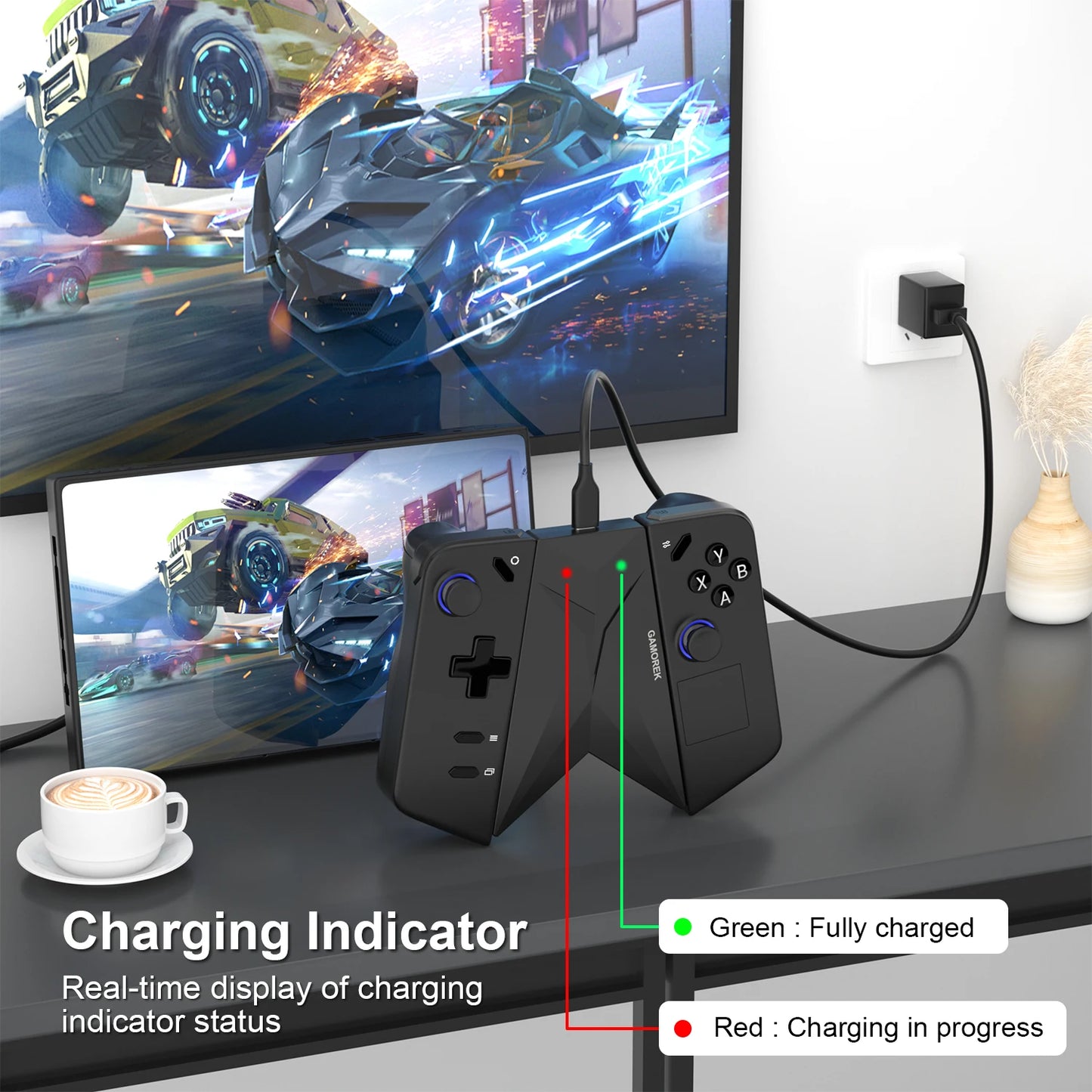 Controlador RGEEK, base de carga, soporte de Clip de agarre para conector de mango Legion Go, diseño ergonómico de curvatura, Reduce la fatiga de las manos
