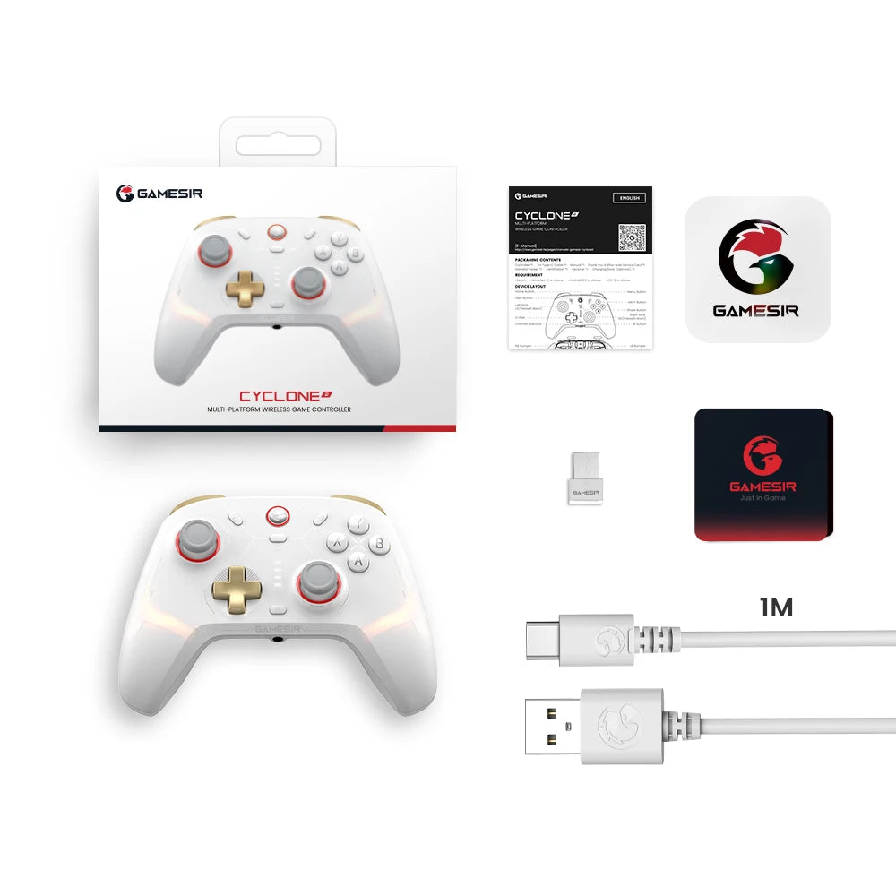 Controlador inalámbrico GameSir Cyclone 2 para Nintendo Switch 2 / iPhone / Android, Gamepad Bluetooth con disparadores de efecto Hall