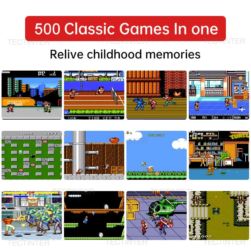 Mini consola de videojuegos Retro portátil, reproductor de juegos portátil de 8 bits, 500 juegos integrados, salida AV, consola de juegos, videojuego Gameboy