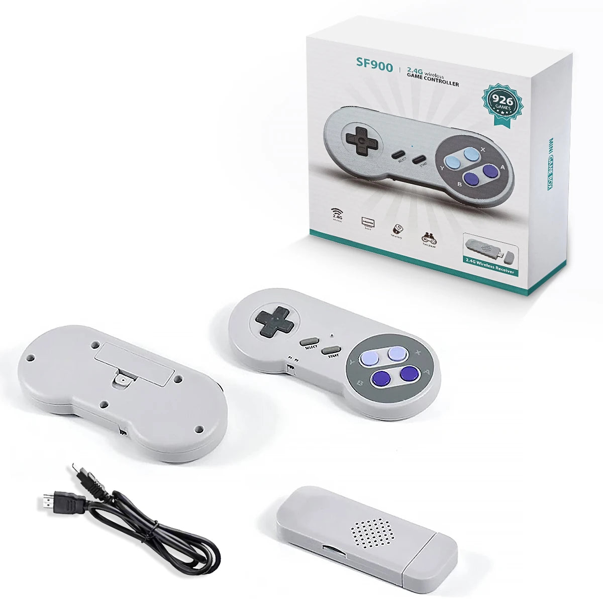 Consola De videojuegos Retro SF900, palo De juego HD con 4900 juegos para controlador inalámbrico SNES, Consolas De videojuegos De 16 bits para NES