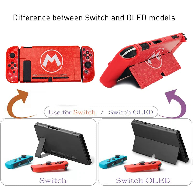 Para NS Switch Shell estuche rígido estilo "M" y "L" carcasa protectora cubierta fina piel NS Switch OLED accesorios de juego