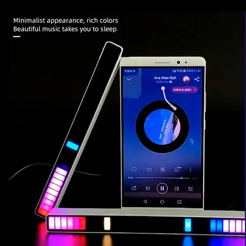 Tira de luces LED RGB, Control de sonido y música, lámpara ambiental de ritmo, luces nocturnas de ambiente para Bar, coche, habitación, TV, decoración para juegos