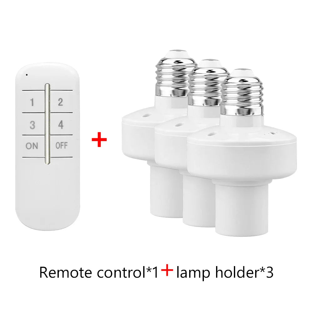 Control remoto inalámbrico E27 portalámparas portalámparas 20M de alcance para bombillas LED portalámparas Kit de interruptor de luz inalámbrico AC180-250V