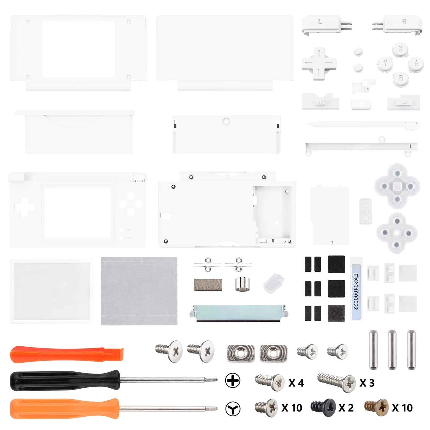 eXtremeRate Carcasa completa de repuesto para Nintendo DS Lite, funda con botones, lente de pantalla para NDSL - Serie única