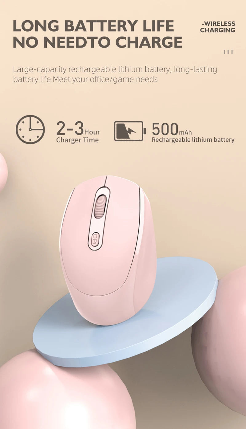 Ratón inalámbrico recargable compatible con Bluetooth, ratón óptico de 2,4G con USB RGB de 1600DPI para ordenador, portátil, PC, silencioso