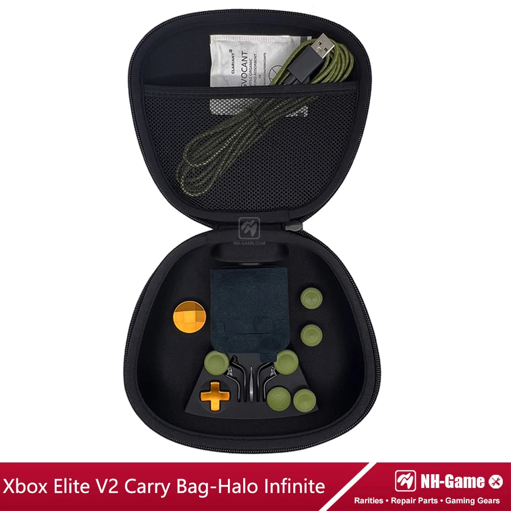 Kit de carcasa de repuesto para controlador Xbox Elite Series 2, funda frontal trasera LB RB, empuñaduras de botón de parachoques, bolsa de transporte