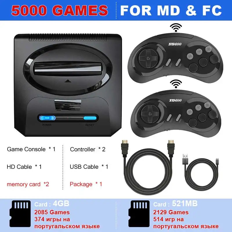 Consola de videojuegos Segas-MD de 16 bits para Sega Mega Drive Genesis FC Dendy, compatible con salida HDMI, máquina de juegos Retro