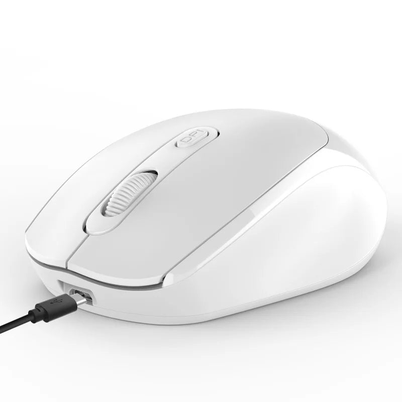 Ratón inalámbrico recargable compatible con Bluetooth, ratón óptico de 2,4G con USB RGB de 1600DPI para ordenador, portátil, PC, silencioso