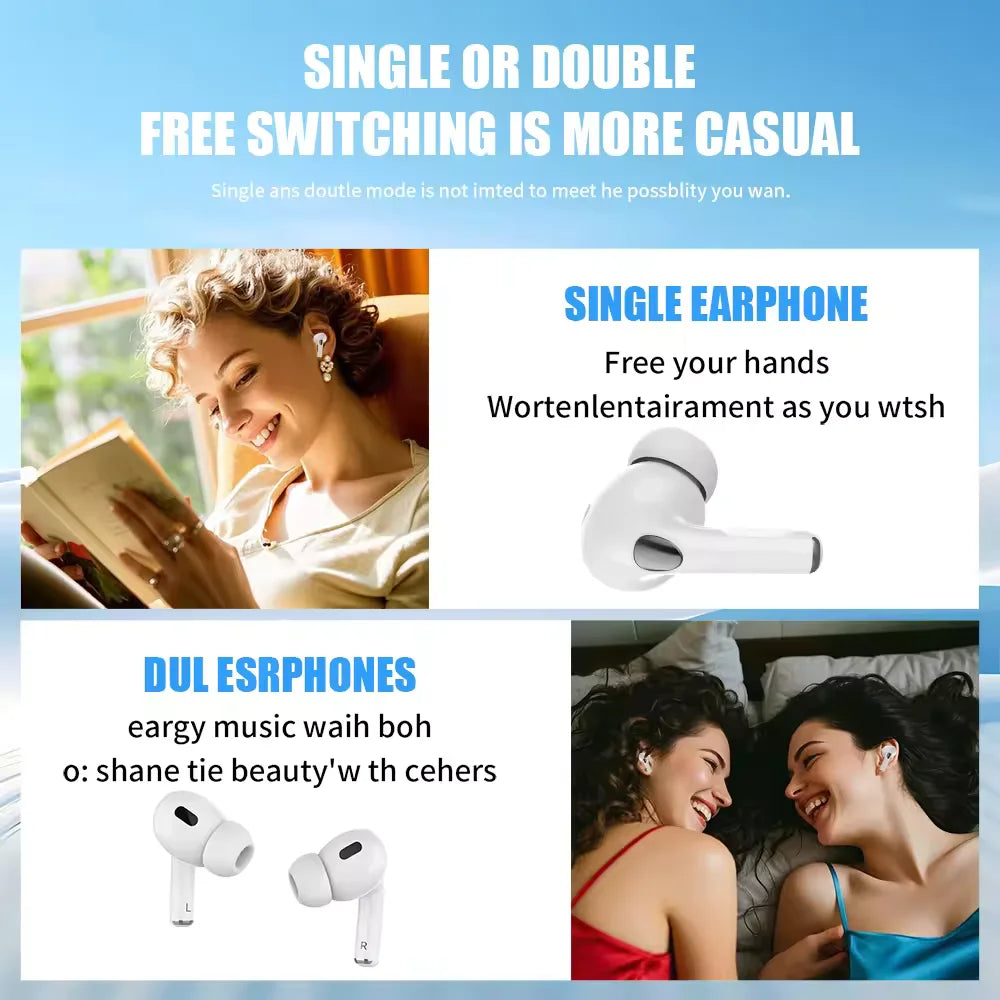 Nuevo 2025 Air Pro auriculares inalámbricos con Bluetooth auriculares sonido HiFi auriculares con reducción de ruido de baja latencia para IPhone Android