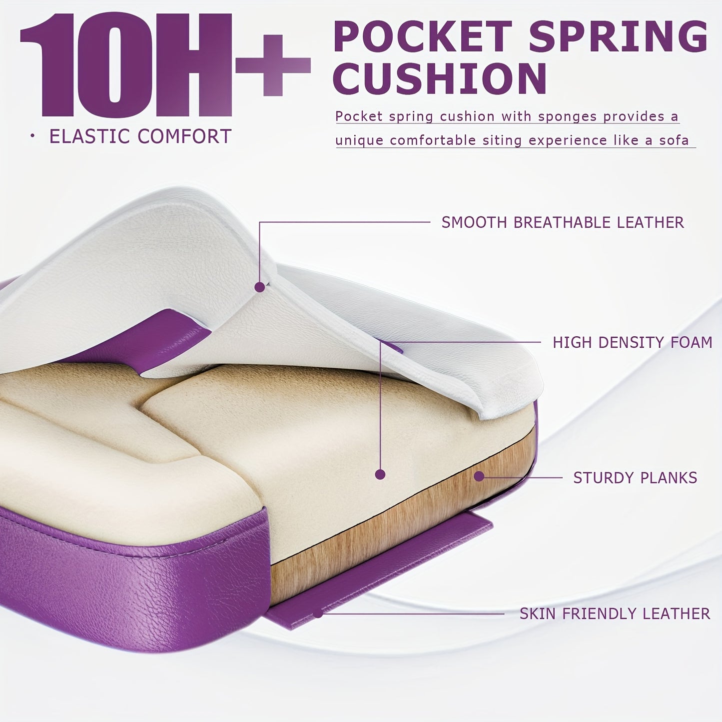 Ergonomic Gaming Chair, PU Leather Video Game Chairs for Adults, Reclining Gamer Chair Office Chair, Comfortable Computer Chair for Heavy People, Purple and White