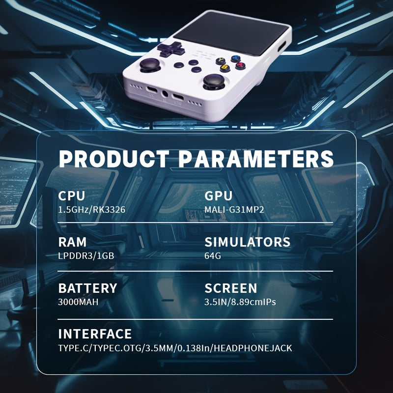R36S Retro Game Controller Handheld - Portable Gaming Console with 3.5" IPS Screen, 64GB Internal Storage, USB-C Charging, Linux OS - Compatible with 20+ Emulators for NES,, GBA, PSP, PS1, N64, Game Boy - Ideal Gift for Gamer