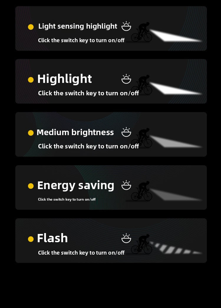 Luz de bicicleta recargable por USB: faro con detección de luz automática para conducción nocturna, linterna LED fuerte