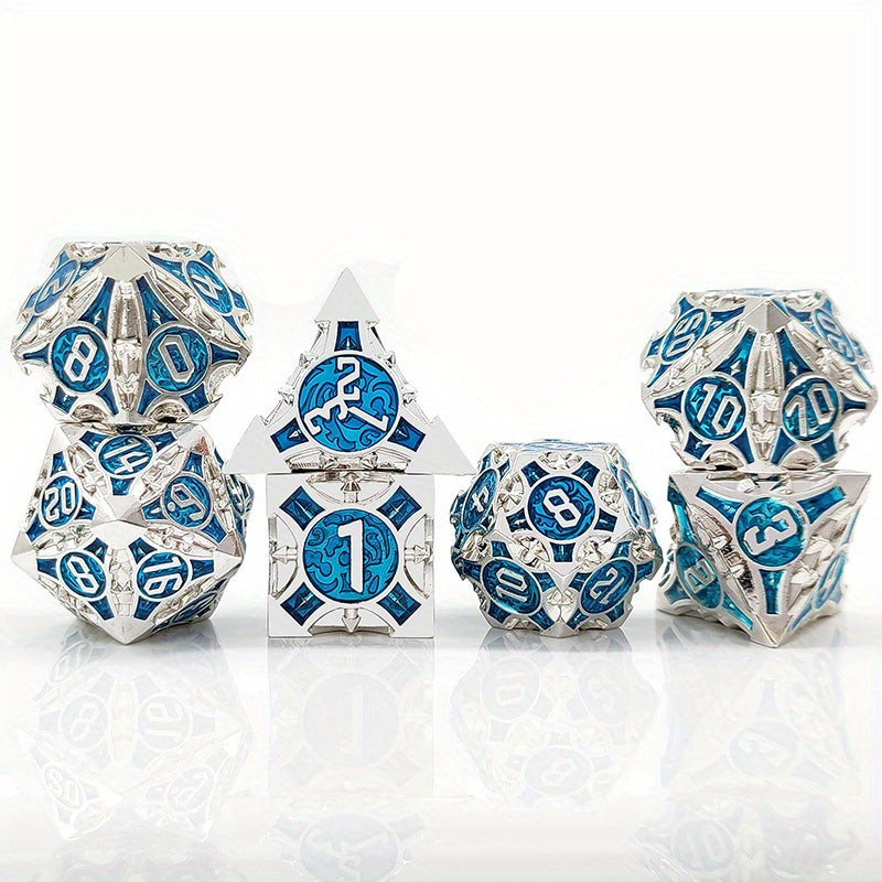 Ultimate RPG Experience: 7-Piece Stylish Metal Dice Set - Precision & Durability for Tabletop Games | Perfect Gamer Gift