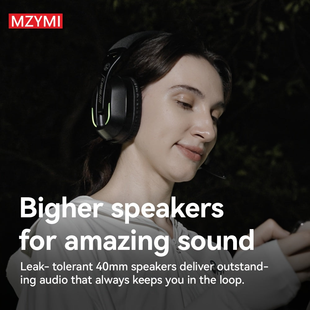 MZYMI GT100 2.4GHz/Wireless Gaming Headset for PlayStation 5 4, Gamer Headphones with Detachable Microphone for PS5, PS4, PC, Switch, Ultra-low Latency, 25 Hours Playtime, Wired Mode for Xbox Series