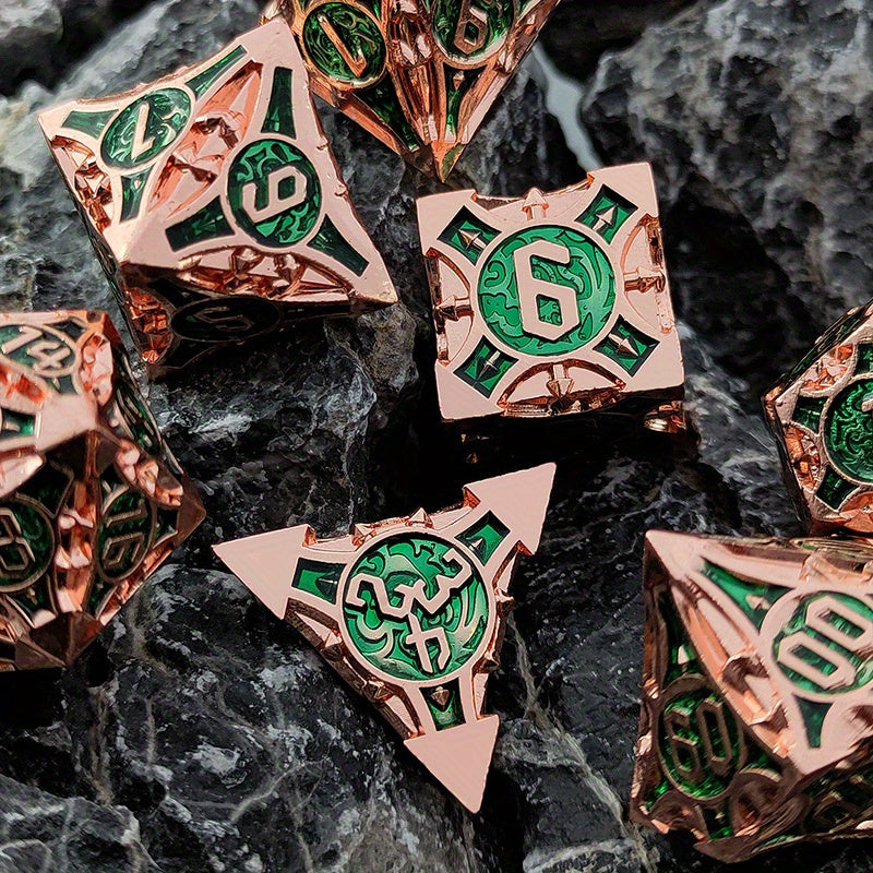 Ultimate RPG Experience: 7-Piece Stylish Metal Dice Set - Precision & Durability for Tabletop Games | Perfect Gamer Gift