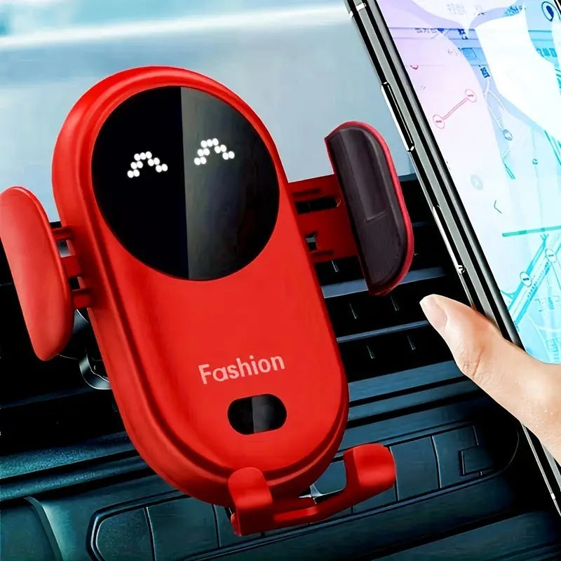 Fast Charging Wireless Car Charger - Automatic Clamping Phone Holder with Car Air Outlet Bracket