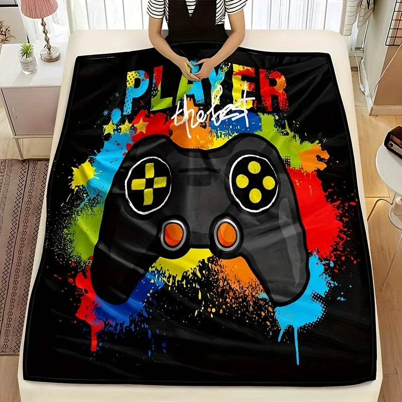 1pc Cozy Gamer Blanket - Soft Fleece Throw for Video Games, Plush Bed Blanket for Teens, Game Room Decor, Birthday Gift for Boys, Suitable for Couch, Bedroom, and More