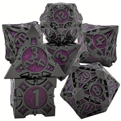 Ultimate RPG Experience: 7-Piece Stylish Metal Dice Set - Precision & Durability for Tabletop Games | Perfect Gamer Gift