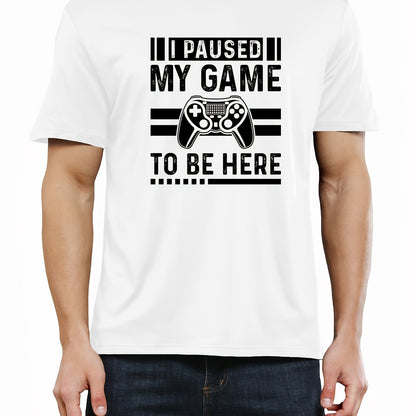 Unique Gamer Print Tee Shirt - Men's Casual Short Sleeve T-Shirts for Summer - Fun Gaming Humor Graphic Tee